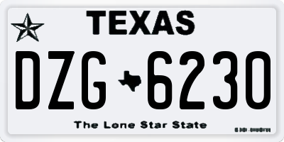 TX license plate DZG6230