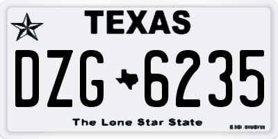 TX license plate DZG6235