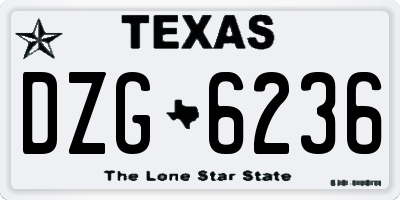 TX license plate DZG6236