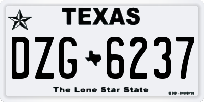 TX license plate DZG6237