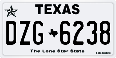 TX license plate DZG6238