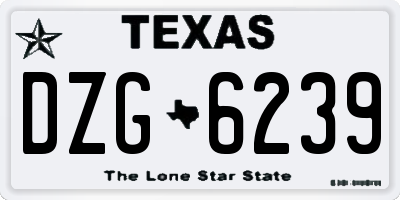 TX license plate DZG6239