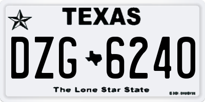 TX license plate DZG6240