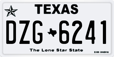 TX license plate DZG6241