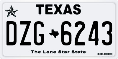 TX license plate DZG6243