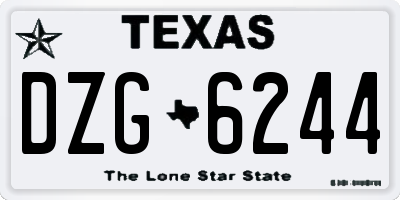 TX license plate DZG6244