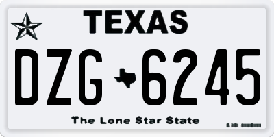 TX license plate DZG6245
