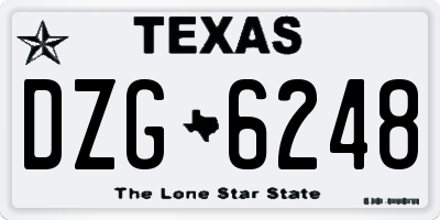 TX license plate DZG6248