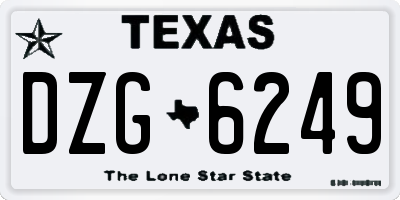TX license plate DZG6249