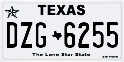 TX license plate DZG6255