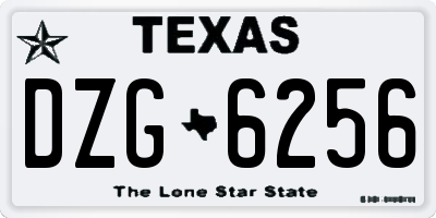 TX license plate DZG6256