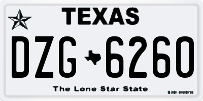 TX license plate DZG6260