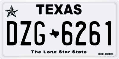 TX license plate DZG6261