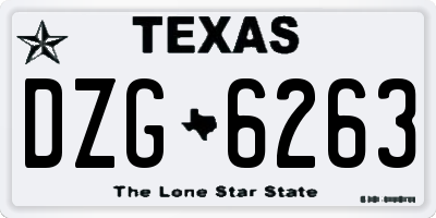TX license plate DZG6263
