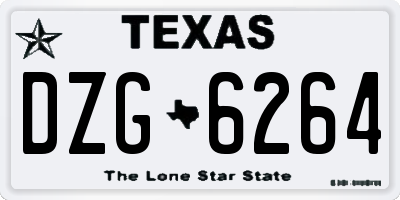 TX license plate DZG6264