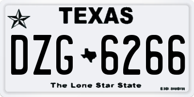 TX license plate DZG6266