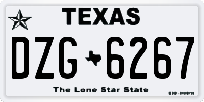 TX license plate DZG6267