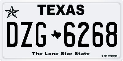 TX license plate DZG6268