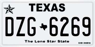 TX license plate DZG6269