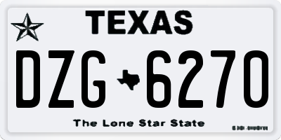 TX license plate DZG6270
