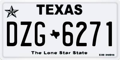 TX license plate DZG6271