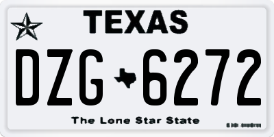 TX license plate DZG6272