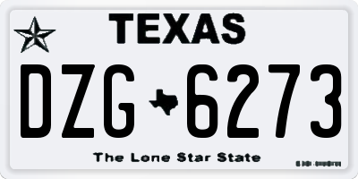 TX license plate DZG6273