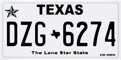 TX license plate DZG6274