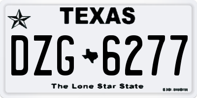 TX license plate DZG6277