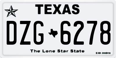 TX license plate DZG6278
