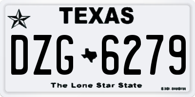 TX license plate DZG6279