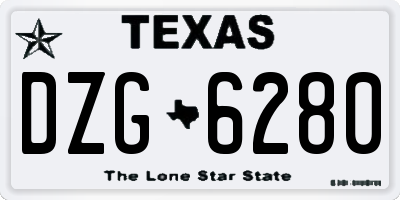 TX license plate DZG6280