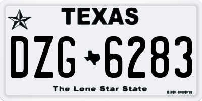 TX license plate DZG6283