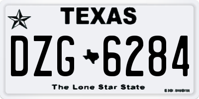 TX license plate DZG6284