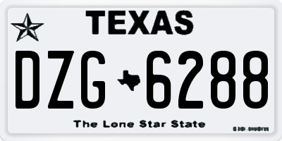 TX license plate DZG6288