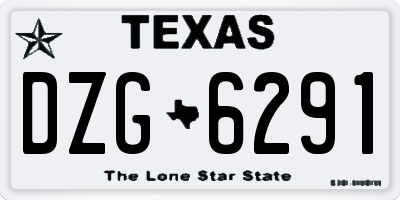 TX license plate DZG6291
