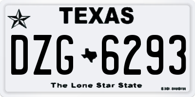 TX license plate DZG6293