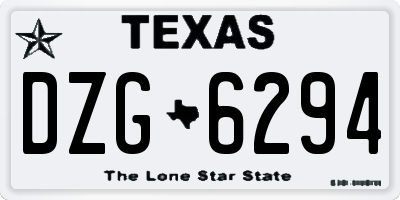 TX license plate DZG6294