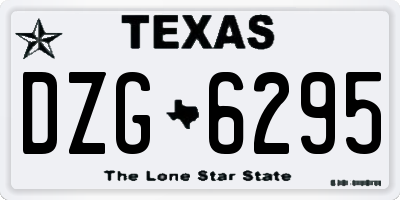 TX license plate DZG6295