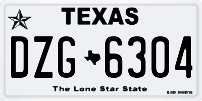 TX license plate DZG6304