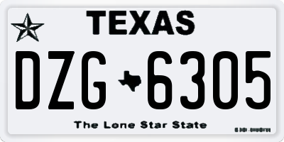 TX license plate DZG6305