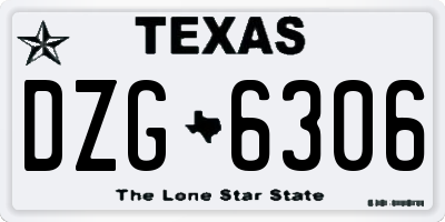 TX license plate DZG6306