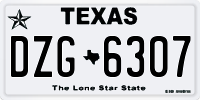TX license plate DZG6307