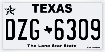 TX license plate DZG6309