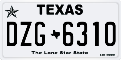 TX license plate DZG6310