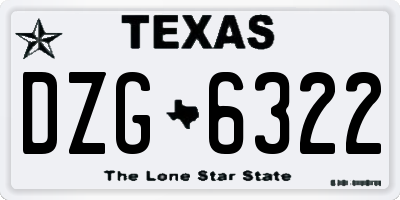 TX license plate DZG6322