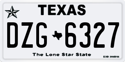 TX license plate DZG6327