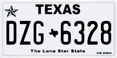 TX license plate DZG6328