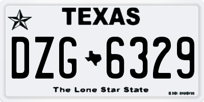 TX license plate DZG6329