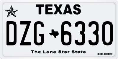 TX license plate DZG6330